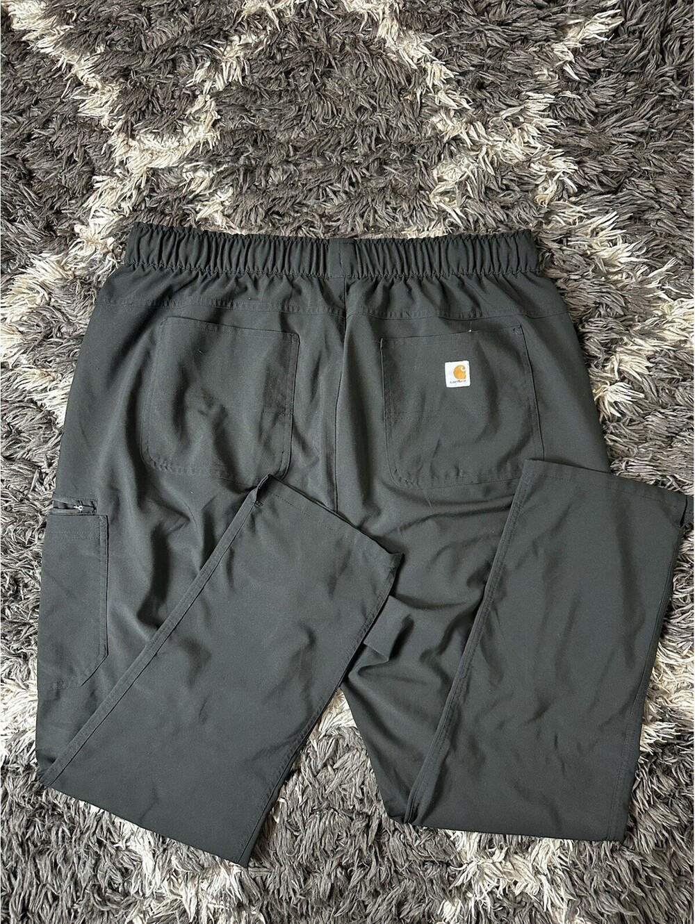 Carhartt Scrub Pants Mens Regular XL Black Cargo Elastic Waist Utility C53210
